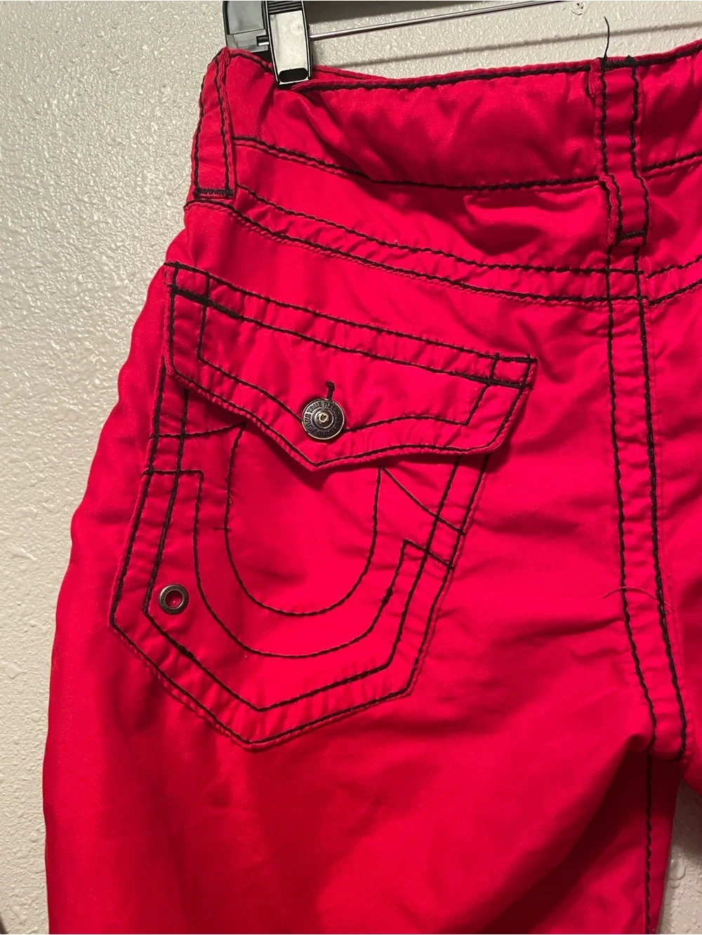 True Religion red Men's Swim with Contrast Stitching